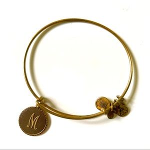 Alex and Ani Gold Letter M Initial Charm Bangle Bracelet